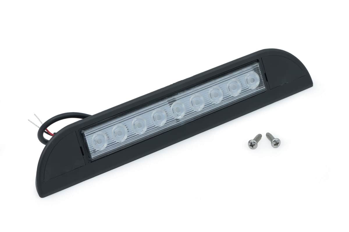 Caravan LED light with white and amber LEDs for outdoor use.