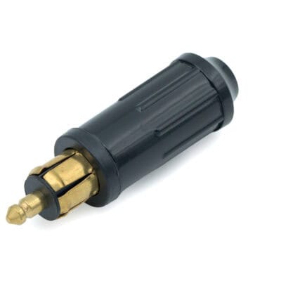 Male Hella plug used in LED lighting systems for vehicles.