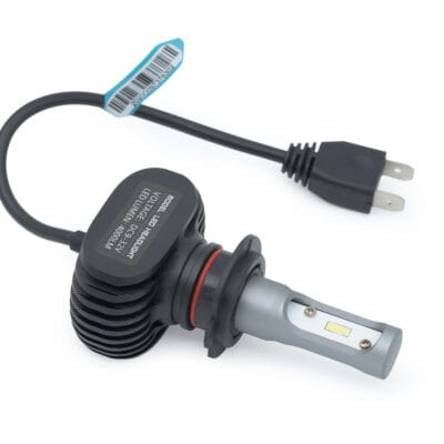 LUMENO LED bike headlight bulb with power cable and connector.