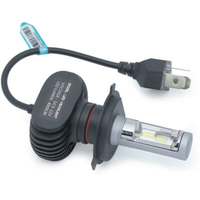 LUMENO LED bike headlight kit with power connector and cooling system.