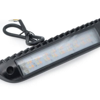 Slim caravan LED light with white and amber options for outdoor use.