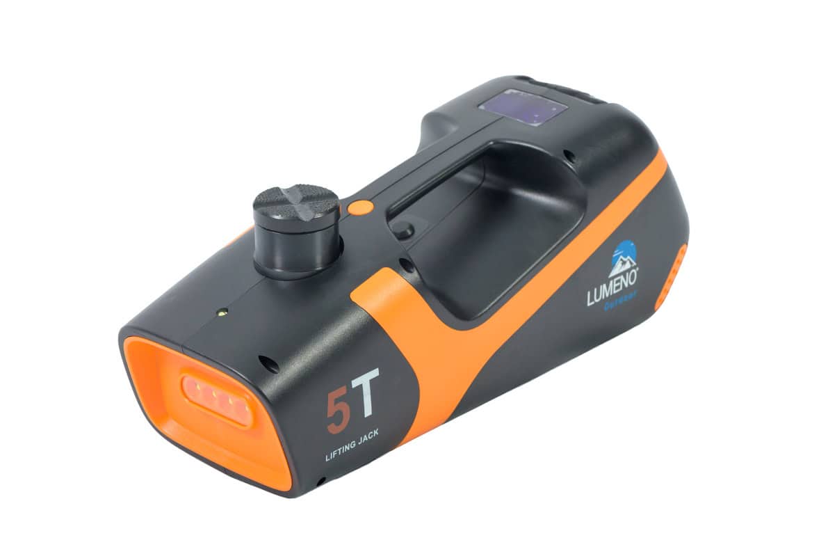LUMENO 5 Ton Jack with Impact Wrench and Inflation Pump for heavy-duty use.