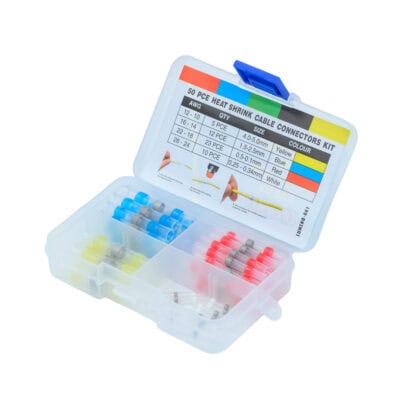50 pack heat shrink cable connectors for electrical wiring.