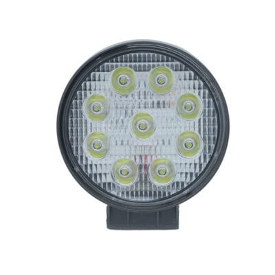Flood light with 10 LED bulbs for outdoor illumination.