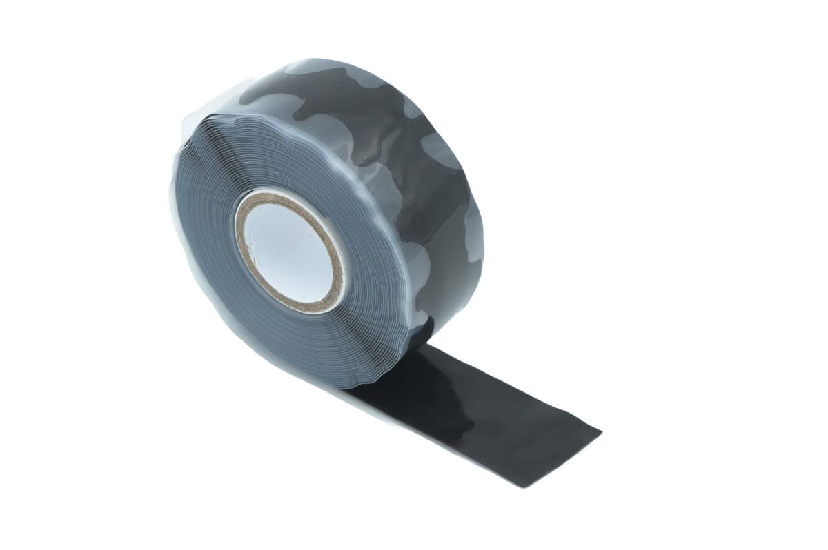 Black Stretch & Seal Tape roll for sealing and insulation.