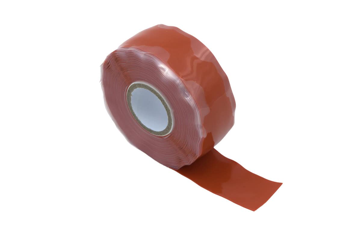 Red Stretch & Seal Tape roll for sealing and insulation.